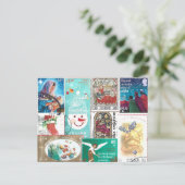 Personalisierte Weihnachtspostalische Briefmarke Postkarte (Stehend Vorderseite)