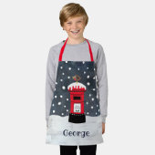 Personalisierte Weihnachtspostbox & Robin Schürze (Getragen)