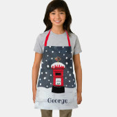 Personalisierte Weihnachtspostbox & Robin Schürze (Insitu)