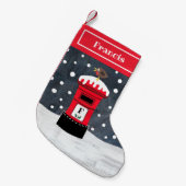 Personalisierte Weihnachtspostbox & Robin Strumpf Kleiner Weihnachtsstrumpf (Vorderansicht (hängend))