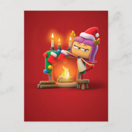 Personalisierte Weihnachtspostkarte für Virgo Postkarte