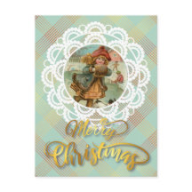 Personalisierte Weihnachtspostkarte Vintag