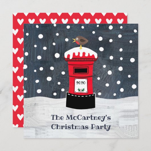 Personalisierte Weihnachtspostschachtel & Robin Ei (Vorne/Hinten)