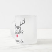 Personalisierte Weihnachtsrentiere Mattglastasse (Vorderseite Links)