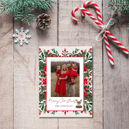 Personalisierte Weihnachtsrinder Feiertagspostkarte