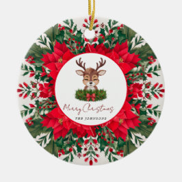 Personalisierte Weihnachtsrinder Keramik Ornament