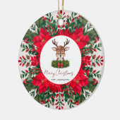 Personalisierte Weihnachtsrinder Keramik Ornament (Links)