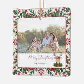 Personalisierte Weihnachtsrinder Keramikornament (Links)