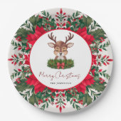 Personalisierte Weihnachtsrinder Pappteller (Vorderseite)