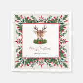 Personalisierte Weihnachtsrinder Serviette (Vorderseite)