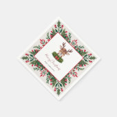 Personalisierte Weihnachtsrinder Serviette (Ecke)