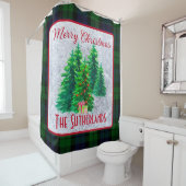 Personalisierte Weihnachtsschau Tartan Duschvorhang (Beispiel)