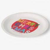 Personalisierte Weihnachtsscheibe Pappteller (Schrägansicht)