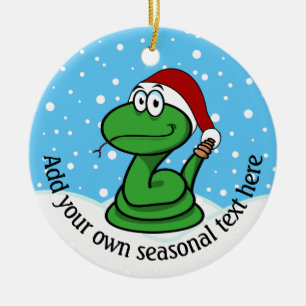 Personalisierte Weihnachtsschlange Keramik Ornament