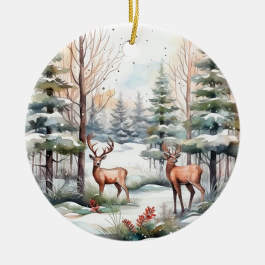 Personalisierte Weihnachtsschmuck, 2 Seiten Keramik Ornament (Vorne)