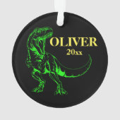 Personalisierte Weihnachtsschmuck Dinosaur T-rex Ornament (Rückseite)