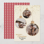 Personalisierte Weihnachtsschmuck-Fotos Feiertagskarte (Vorne/Hinten)