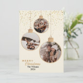 Personalisierte Weihnachtsschmuck-Fotos Feiertagskarte (Stehend Vorderseite)