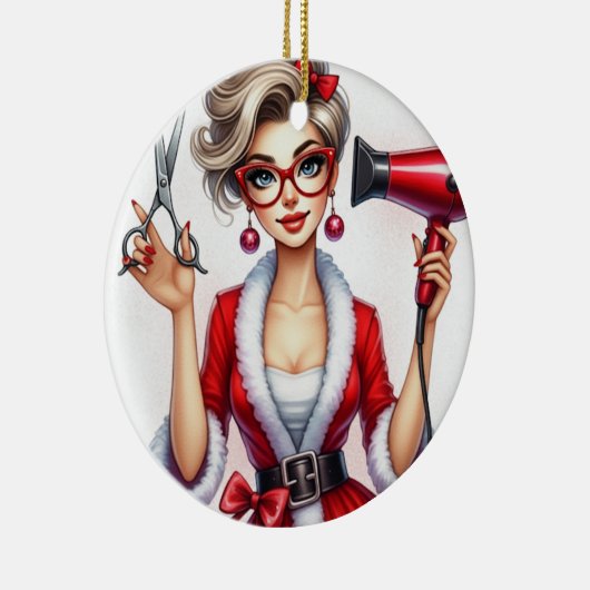 Personalisierte Weihnachtsschmuck für Friseur (Rechts)