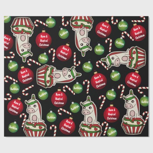 Personalisierte Weihnachtsschmuck Geschenkpapier (Flach)