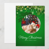 personalisierte Weihnachtsschmuck Grün Feiertagskarte (Vorne/Hinten)