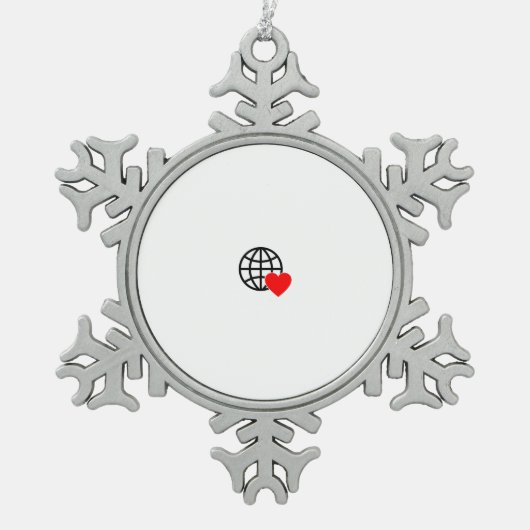 Personalisierte Weihnachtsschmuck | Handgefertigt Schneeflocken Zinn-Ornament (Vorderseite)