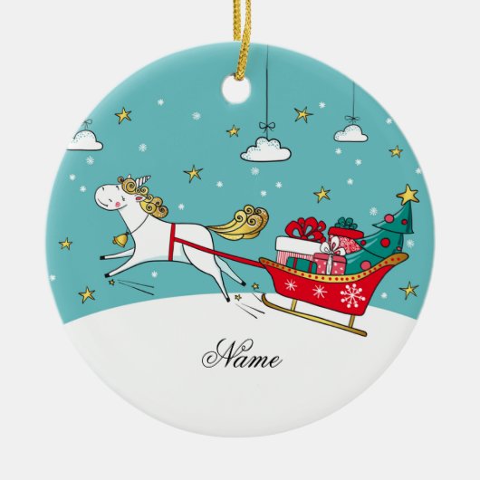 Personalisierte Weihnachtsschmuck, Keramik Ornament (Vorne)