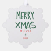 Personalisierte Weihnachtsschmuck - Niedlicher Url Ornament Karte (Rückseite)