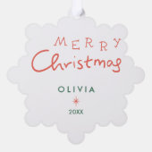 Personalisierte Weihnachtsschmuck - Niedlicher Url Ornament Karte (Rückseite)