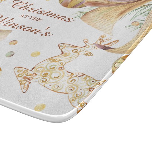 Personalisierte Weihnachtsschmuck Schneidebrett (Ecke)