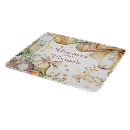 Personalisierte Weihnachtsschmuck Schneidebrett (Ecke)