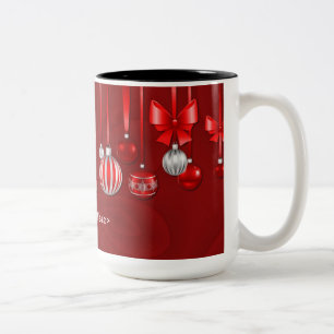 Personalisierte Weihnachtsschmuck-Tasse Zweifarbige Tasse