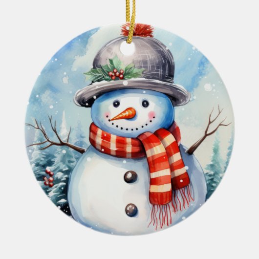 Personalisierte Weihnachtsschmuck, zweiseitig Keramik Ornament (Vorne)