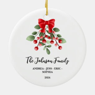 Personalisierte Weihnachtsschmuck, zweiseitig Keramik Ornament
