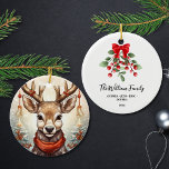 Personalisierte Weihnachtsschmuck, zweiseitig Keramik Ornament<br><div class="desc">Weihnachtsschmuck der Familie ・ Weihnachtsbaumschmuck 2024 ・ Familienweihnachtsschmuck ・ Weihnachtsschmuck in der Wasserfarbe __________________________________________________ Mit diesem exquisiten Weihnachtsschmuck der Familie 2024 feiern wir den Zauber der Saison und feiern damit den Zauber der Saison. Bestellen Sie noch heute Ihren Urlaub zu einem besonderen Erlebnis!!</div>