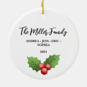 Personalisierte Weihnachtsschmuck, zweiseitig Keramik Ornament (Hinten)