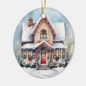 Personalisierte Weihnachtsschmuck, zweiseitig Keramik Ornament (Links)