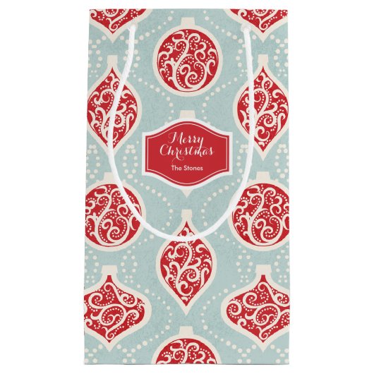 Personalisierte Weihnachtsschmuckmuster Kleine Geschenktüte (Vorderseite)