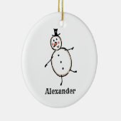 Personalisierte Weihnachtsschneebaumdekoration Keramik Ornament (Rechts)