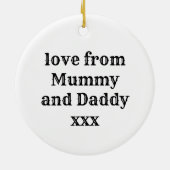 Personalisierte Weihnachtsschneebaumdekoration Keramik Ornament (Hinten)