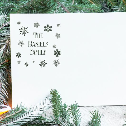 Personalisierte Weihnachtsschneeflocke Gummistempel