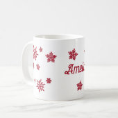 Personalisierte Weihnachtsschneeflocke Kaffeetasse (Vorderseite Links)