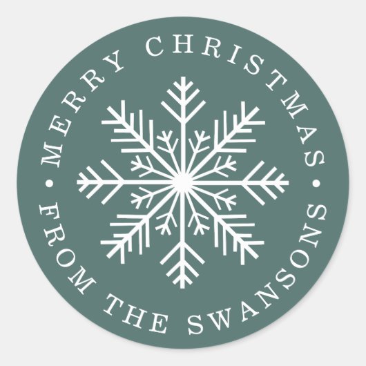 Personalisierte Weihnachtsschneeflocke Runder Aufkleber (Vorderseite)