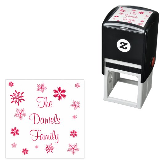 Personalisierte Weihnachtsschneeflocke Selbstfarbi Permastempel (Beispiel)