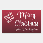 Personalisierte Weihnachtsschneeflocken-Geschenkar Rechteckiger Aufkleber (Vorderseite)