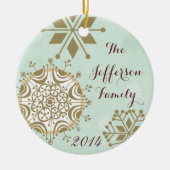 Personalisierte Weihnachtsschneeflocken Keramik Ornament (Vorne)