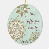 Personalisierte Weihnachtsschneeflocken Keramik Ornament (Links)