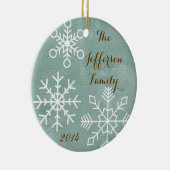 Personalisierte Weihnachtsschneeflocken Keramik Ornament (Rechts)