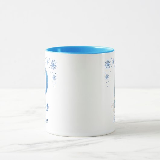 Personalisierte Weihnachtsschneeflocken Monogram R Tasse (Zentrum)