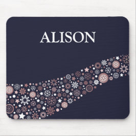 Personalisierte Weihnachtsschneeflocken Mousepad